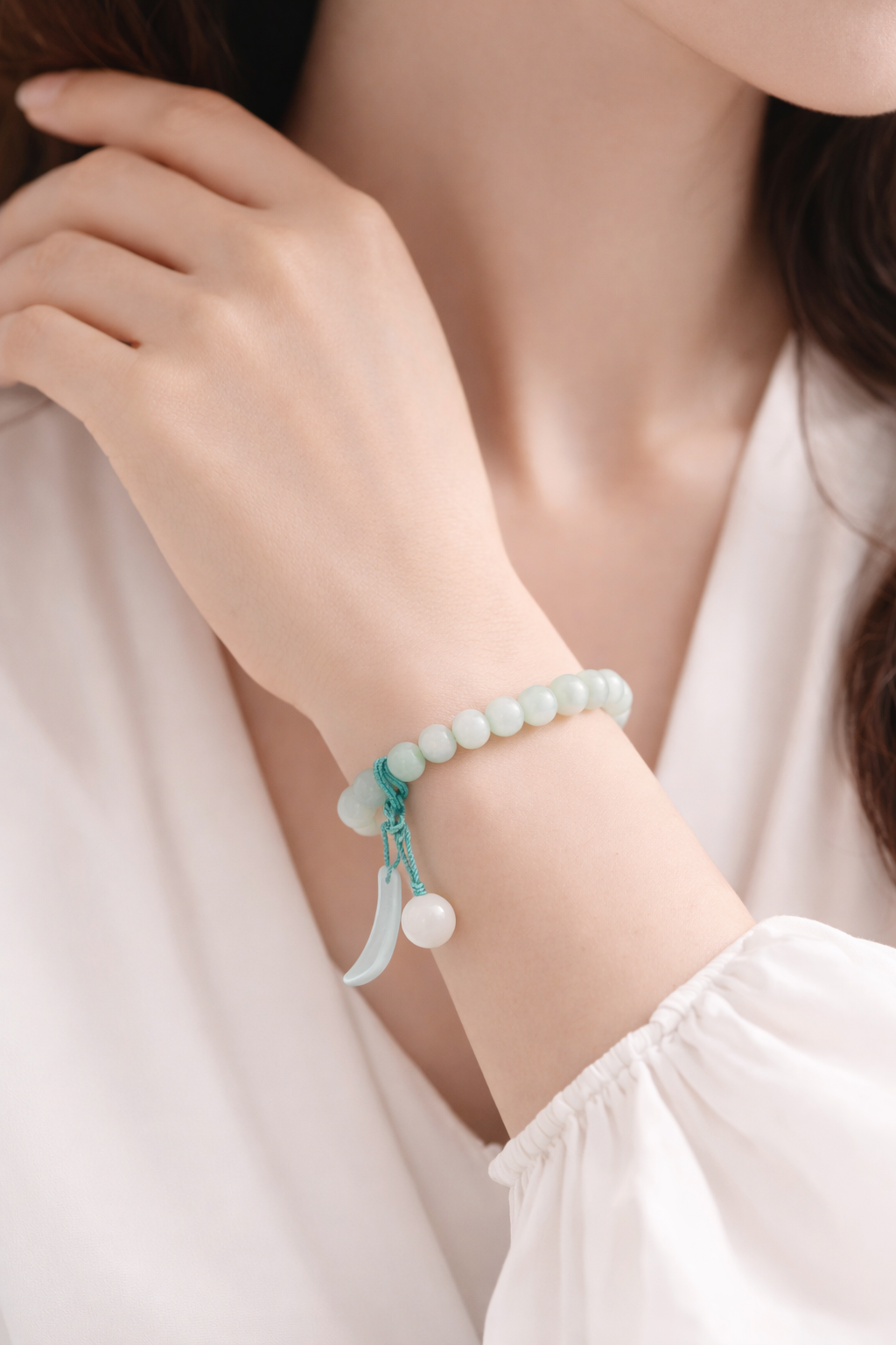 Serenity Jade Bead Bracelet